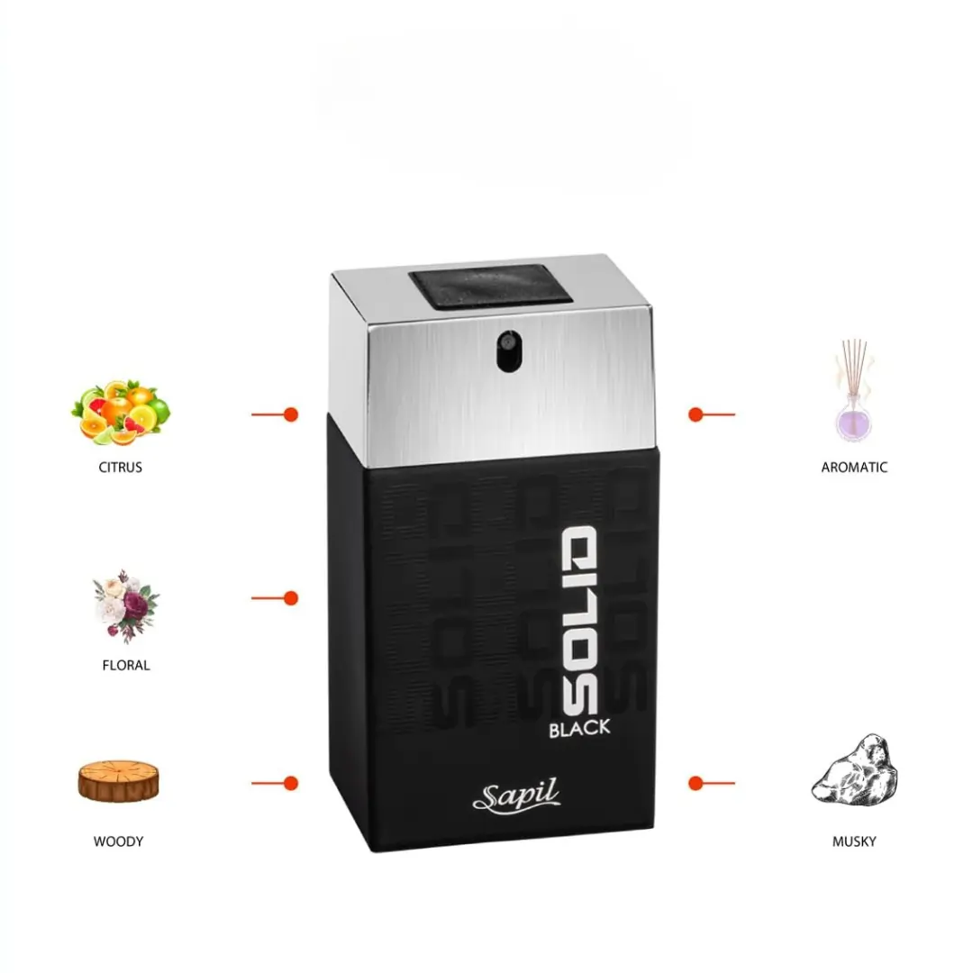 Solid Black Perfume For Men By Sapil 100ML - Image 4